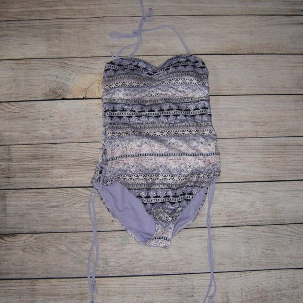Ambrielle Purple Lace Up Sides Swimsuit S